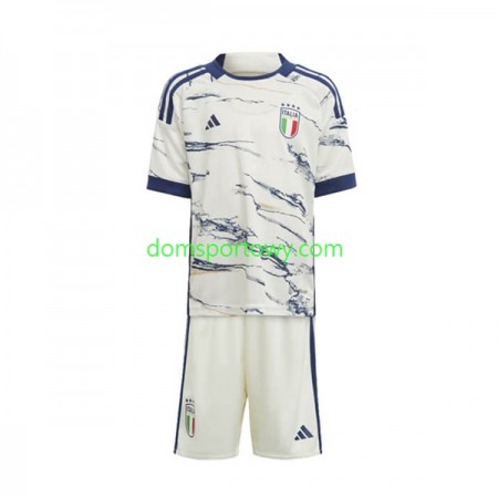 Koszulka Włochy Dziecięcy Wyjazdowe Koszulki Piłkarskie 2023 Krótki Rękaw